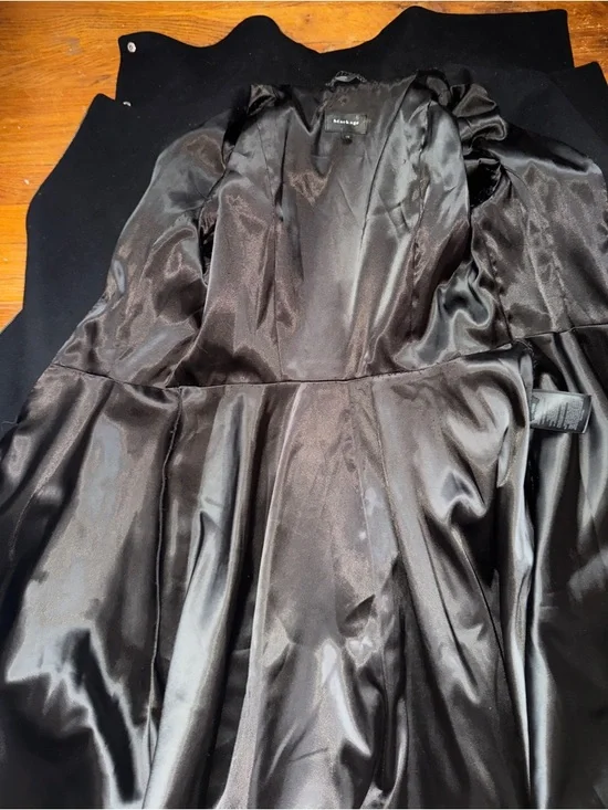 Mackage Black Wool Coat with Braided Hanger Loop - Picture 7 of 8